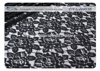 Chiny Tkanina bawełniana nylonowa z czarnej koronki, 65% nylon + 35% bawełna CY-LW0016 dostawca