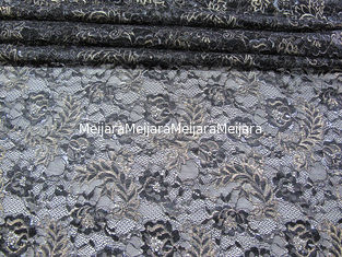Chiny Archiwalne tkaniny metalicznej koronki niebieski, nylon Tulle kwiatowy koronki tkaniny SYD-0002 dostawca