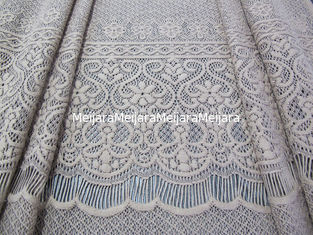 Chiny Szare rzęsy z dzianiny bawełnianej Nylon Rozciągliwy Koronkowy materiał Gruby kwiat dla pani sukni dostawca