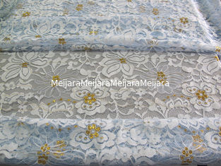 Chiny Curtain Modern Gold Coloured Big Eyelash Lace And Fabric Przycinanie High Grade dostawca