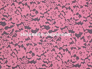 Chiny Rose Red Corded Lace Fabric Fashion Flower Design 150cm Szerokość SYD-0132 dostawca