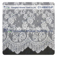 Chiny Chantilly Lace Fabric Koronkowa zasłówka do sukni damskiej, biała i szara dostawca