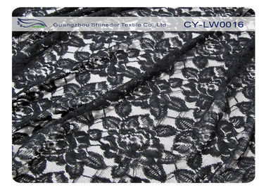Tkanina bawełniana nylonowa z czarnej koronki, 65% nylon + 35% bawełna CY-LW0016 dostawca