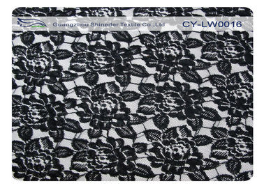 Tkanina bawełniana nylonowa z czarnej koronki, 65% nylon + 35% bawełna CY-LW0016 dostawca