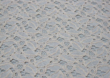 Ivory Cotton Nylonowa koronka antystatyczna tkanina na sukienki OEM / ODM CY-LW0707 dostawca