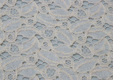 Ivory Cotton Nylonowa koronka antystatyczna tkanina na sukienki OEM / ODM CY-LW0707 dostawca