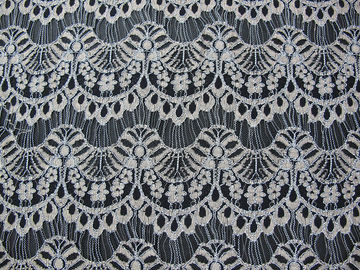 Corded Scalloped Lace Mesh Fabric Czarna gipiura do bielizny / biustonosza CY-DK0038 dostawca