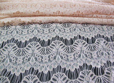 Corded Scalloped Lace Mesh Fabric Czarna gipiura do bielizny / biustonosza CY-DK0038 dostawca