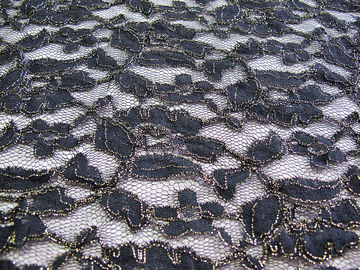 Royal Blue Cotton Nylon Gold Metalik Crochet Koronkowa tkanina na podwórku dostawca