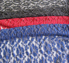Royal Blue Cotton Nylon Gold Metalik Crochet Koronkowa tkanina na podwórku dostawca