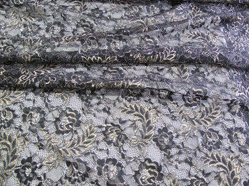 Archiwalne tkaniny metalicznej koronki niebieski, nylon Tulle kwiatowy koronki tkaniny SYD-0002 dostawca