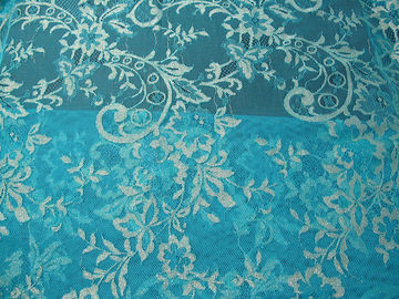 Archiwalne tkaniny metalicznej koronki niebieski, nylon Tulle kwiatowy koronki tkaniny SYD-0002 dostawca