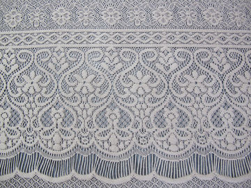 Szare rzęsy z dzianiny bawełnianej Nylon Rozciągliwy Koronkowy materiał Gruby kwiat dla pani sukni dostawca