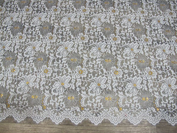 Curtain Modern Gold Coloured Big Eyelash Lace And Fabric Przycinanie High Grade dostawca