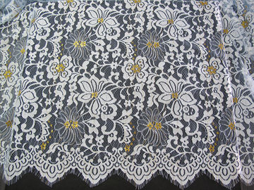 Curtain Modern Gold Coloured Big Eyelash Lace And Fabric Przycinanie High Grade dostawca