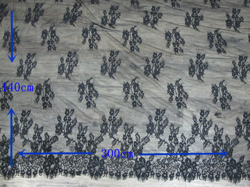 Fashion Big Black Eyelash Lace Trim 100% Nylon dla Lady Sukienka CY-HB0481 dostawca