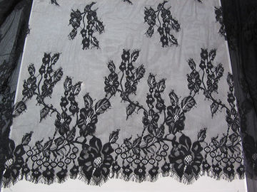 Fashion Big Black Eyelash Lace Trim 100% Nylon dla Lady Sukienka CY-HB0481 dostawca