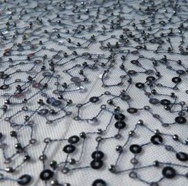 Lśniące cekiny i koralikowy materiał koronkowy na odzież damską dostawca