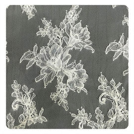 Kość słoniowa Chantilly Lace Tapicerka, Bridal Cream Cord Koronkowa tkanina dostawca