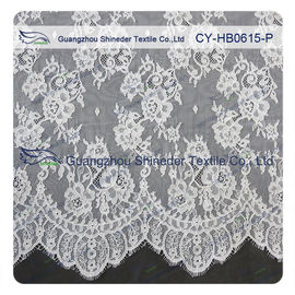 Chantilly Lace Fabric Koronkowa zasłówka do sukni damskiej, biała i szara dostawca