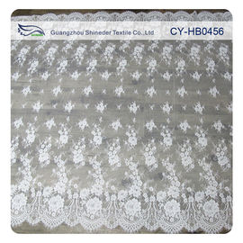 Ivory Nylon Floral Chantilly Embroidideried Lace Fabric Custom Printed dostawca