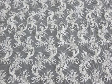 Elegancka sznurkowa wiskoza Chantilly Lace / haftowana koronkowa tkanina dostawca