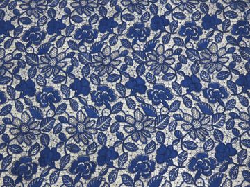 Royal Blue Cord Floral Haftowana Koronkowa Tkanina Handwork For Woman Dress dostawca