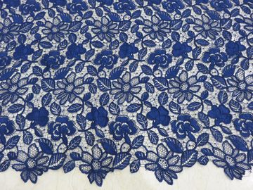 Royal Blue Cord Floral Haftowana Koronkowa Tkanina Handwork For Woman Dress dostawca